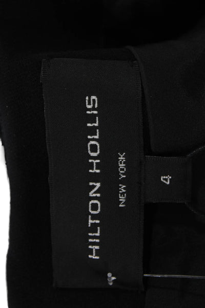 Hilton Hollis Women's Short Sleeves V-Neck Mini Dress Black Size 4