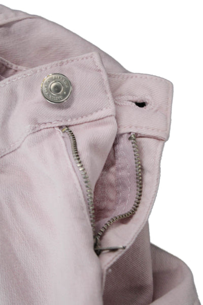 Zara Childrens Girls Denim Zip Up Mini Skirt Pink Cotton Size 10