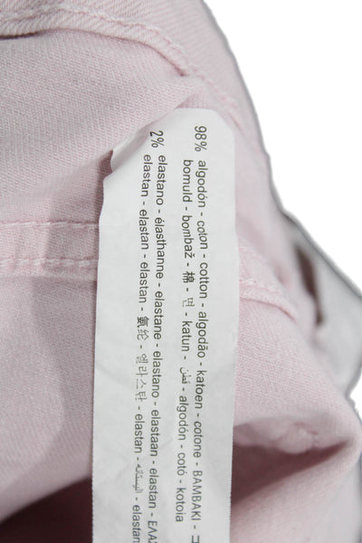 Zara Childrens Girls Denim Zip Up Mini Skirt Pink Cotton Size 10