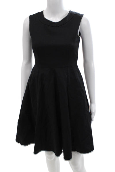 Kate Spade New York Womens Sleeveless A Line Dress Black Grey Cotton Size 00
