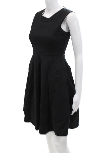 Kate Spade New York Womens Sleeveless A Line Dress Black Grey Cotton Size 00
