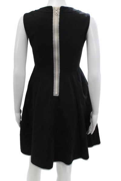 Kate Spade New York Womens Sleeveless A Line Dress Black Grey Cotton Size 00