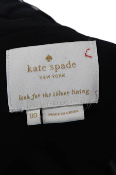 Kate Spade New York Womens Sleeveless A Line Dress Black Grey Cotton Size 00