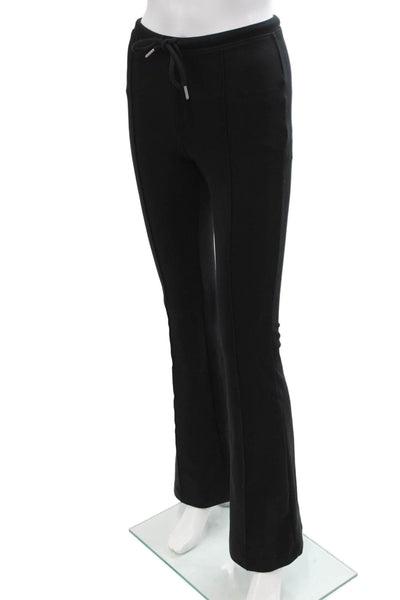 Zara Womens Drawstring Pleated High Waisted Flare Leg Pants Black Size S