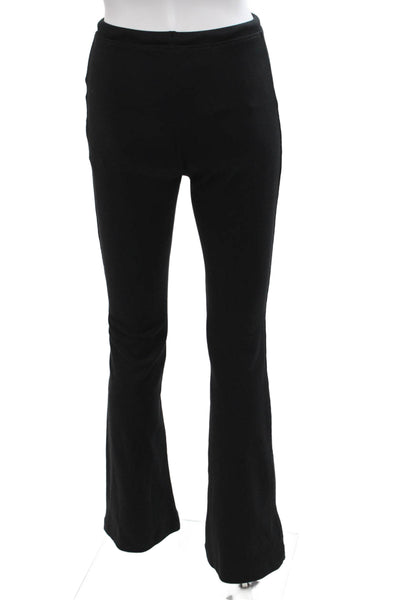 Zara Womens Drawstring Pleated High Waisted Flare Leg Pants Black Size S