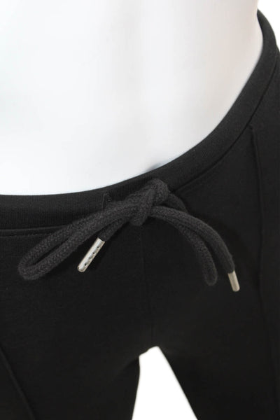 Zara Womens Drawstring Pleated High Waisted Flare Leg Pants Black Size S