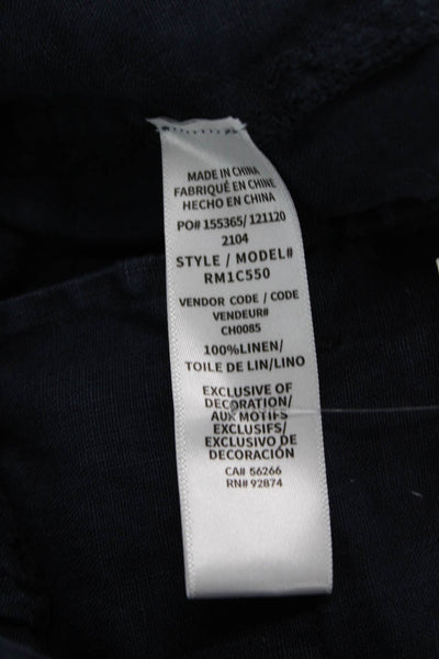 Splendid Collection Womens Linen Belted Shorts Navy Blue Size Extra Small