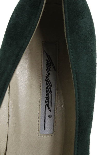 Brian Atwood Womens Rounded Toe Slip On Heel Pumps Green Size EUR 38