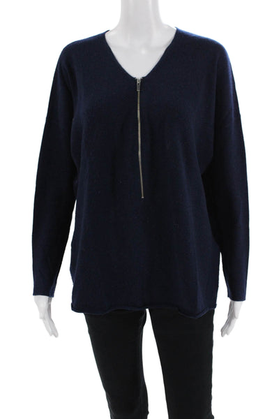 Sport The Kooples Womens Long Sleeves V Neck Sweater Navy Blue Size Medium