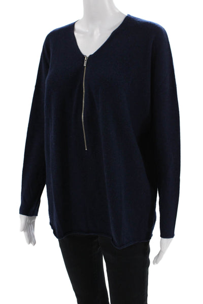 Sport The Kooples Womens Long Sleeves V Neck Sweater Navy Blue Size Medium