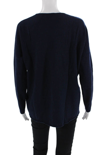 Sport The Kooples Womens Long Sleeves V Neck Sweater Navy Blue Size Medium