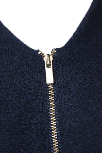 Sport The Kooples Womens Long Sleeves V Neck Sweater Navy Blue Size Medium