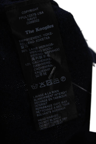 Sport The Kooples Womens Long Sleeves V Neck Sweater Navy Blue Size Medium