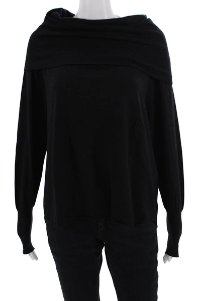 Joie Womens Long Sleeves Pullover Turtleneck Sweater Black Wool Size Medium