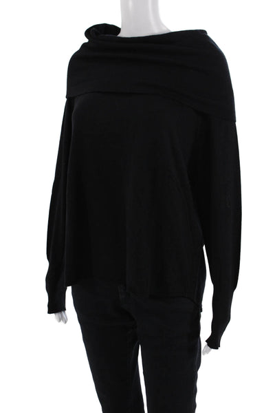 Joie Womens Long Sleeves Pullover Turtleneck Sweater Black Wool Size Medium