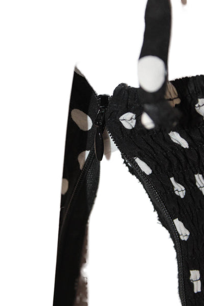 Faithfull The Brand Women Slip Dress Black Polka Dot Sleeveless Size 4