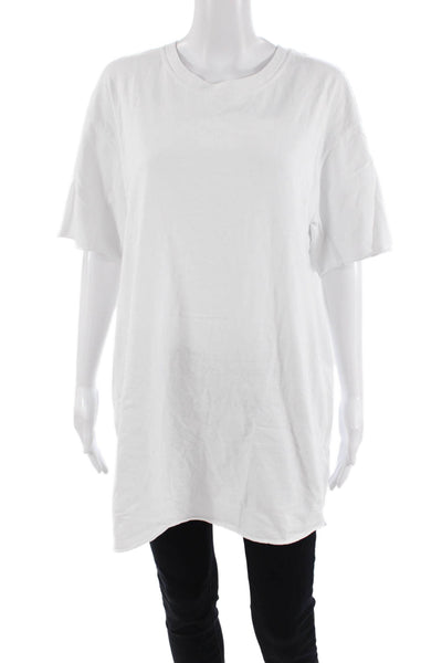 John Elliott Women's Round Neck Short Sleeveless T-Shirt White Size L