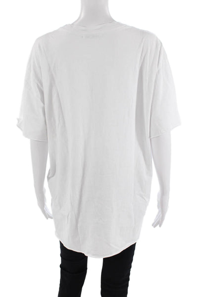 John Elliott Women's Round Neck Short Sleeveless T-Shirt White Size L