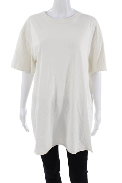 John Elliott Women's Crewneck Short Sleeves Basic T-Shirt Cream Size 3