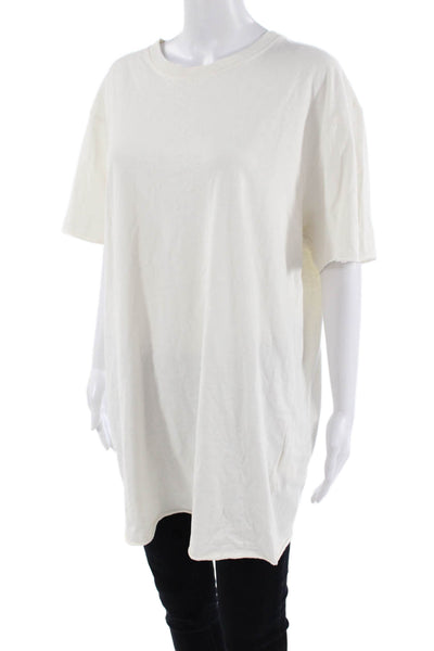 John Elliott Women's Crewneck Short Sleeves Basic T-Shirt Cream Size 3