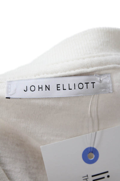 John Elliott Women's Crewneck Short Sleeves Basic T-Shirt Cream Size 3