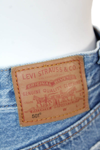 Levis Womens Cropped Straight Jeans Blue Mid-Rise 100% Cotton Petites Size 24