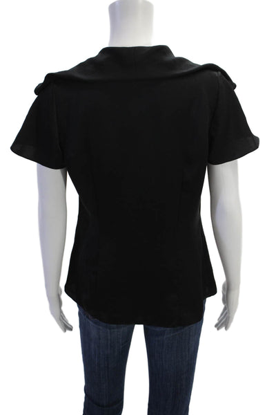 Elie Tahari Womens V-Neck Blouse Black Size S