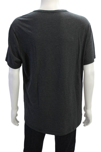 Lululemon Mens Short Sleeves Pullover V Neck Tee Shirt Grey Size Large