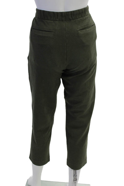 Everlane Womens Elastic Waistband Mid Rise Knit Cropped Pants Green Size Small