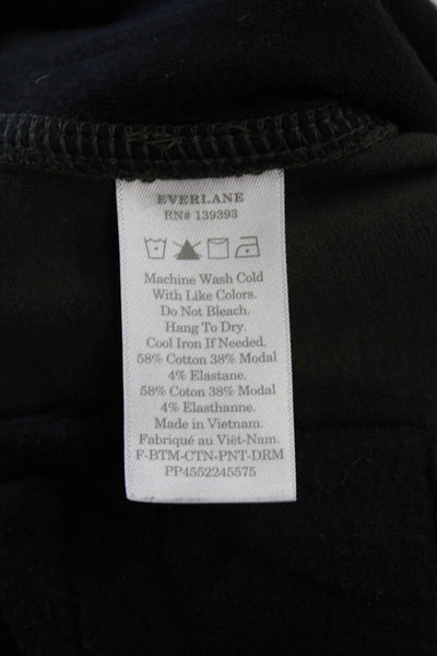 Everlane Womens Elastic Waistband Mid Rise Knit Cropped Pants Green Size Small