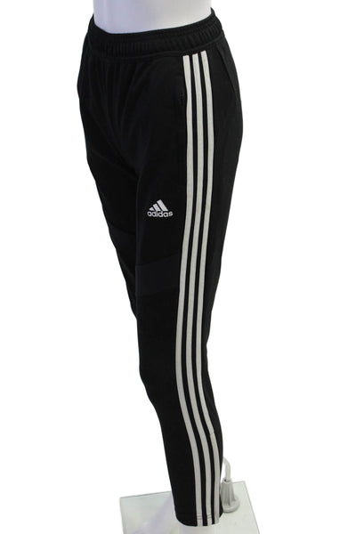 Adidas Womens Mid Rise Drawstring Striped Trim Pants Black Size Medium