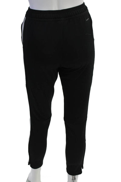 Adidas Womens Mid Rise Drawstring Striped Trim Pants Black Size Medium