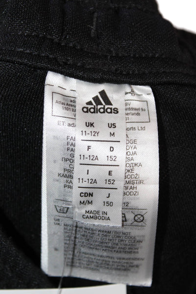 Adidas Womens Mid Rise Drawstring Striped Trim Pants Black Size Medium