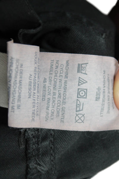 J Crew Womens Zipper Fly Mid Rise Skinny Cropped Pants Blue Cotton Size 26