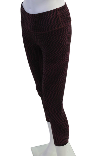 Lululemon Womens Mid Rise Stretch Knit Geometric Cropped Leggings Purple Size 4