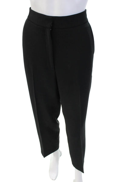 Lela Rose Womens Pocketed Flat Front Straight Legged Dress Pants Black Size 8