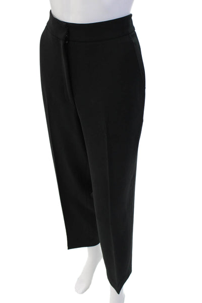 Lela Rose Womens Pocketed Flat Front Straight Legged Dress Pants Black Size 8