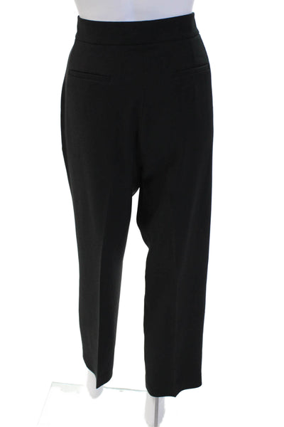 Lela Rose Womens Pocketed Flat Front Straight Legged Dress Pants Black Size 8