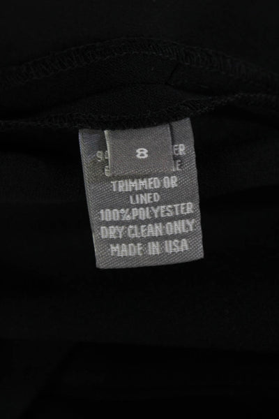 Lela Rose Womens Pocketed Flat Front Straight Legged Dress Pants Black Size 8