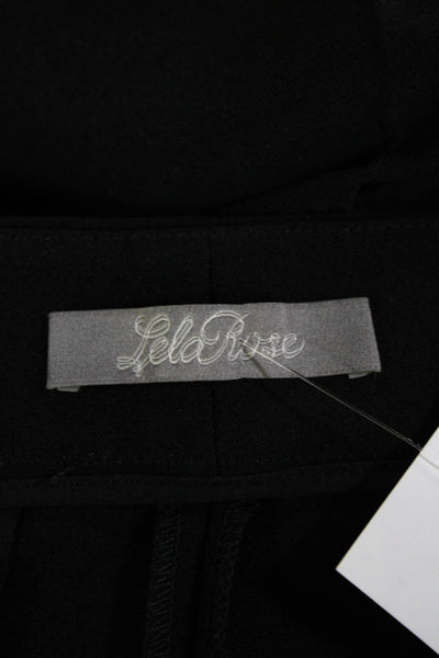 Lela Rose Womens Pocketed Flat Front Straight Legged Dress Pants Black Size 8