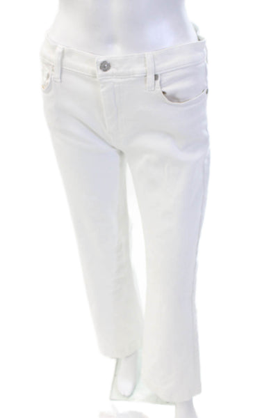 7 For All Mankind Women Bootcut White Jeans Mid Rise 32 Inseam Size 29