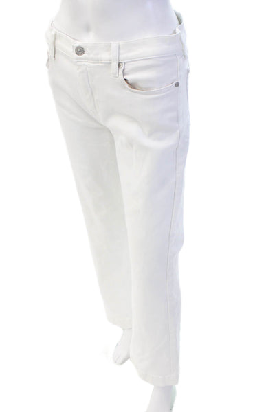 7 For All Mankind Women Bootcut White Jeans Mid Rise 32 Inseam Size 29