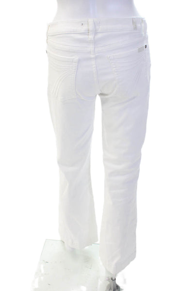 7 For All Mankind Women Bootcut White Jeans Mid Rise 32 Inseam Size 29