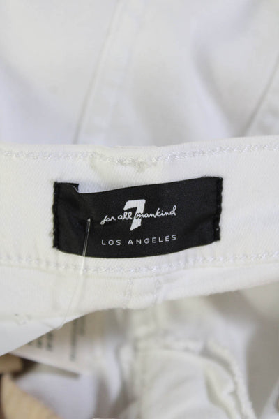 7 For All Mankind Women Bootcut White Jeans Mid Rise 32 Inseam Size 29