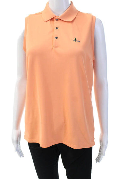 RLX Ralph Lauren, Women Basic Sleeveless Collared Polo Orange Size M