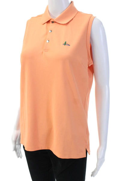 RLX Ralph Lauren, Women Basic Sleeveless Collared Polo Orange Size M