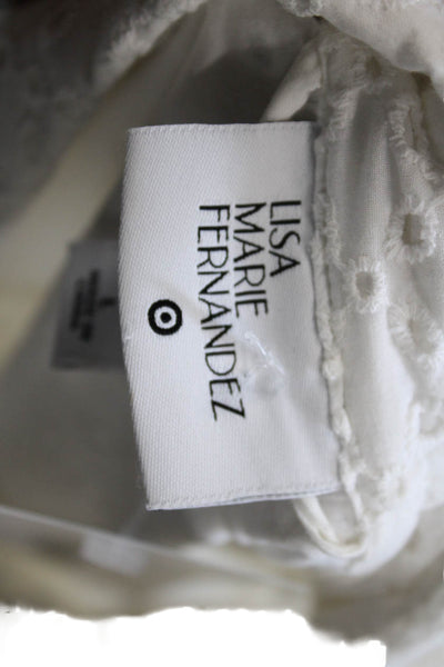 Lisa Marie Fernandez Women Shirt Dress White Short Sleeve Cotton Size L
