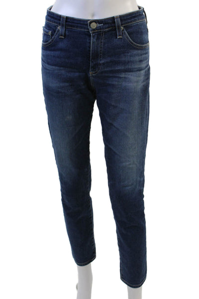 AG Adriano Goldschmied Women Ankle Cropped Dark Blue Jeans Size 28
