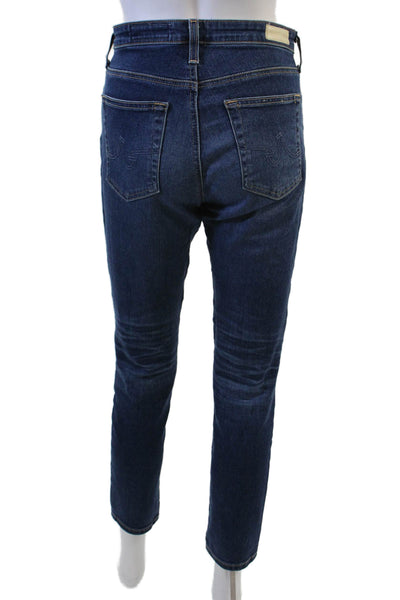 AG Adriano Goldschmied Women Ankle Cropped Dark Blue Jeans Size 28