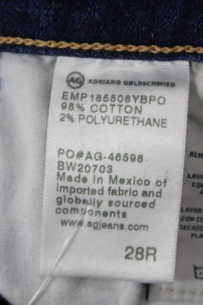 AG Adriano Goldschmied Women Ankle Cropped Dark Blue Jeans Size 28